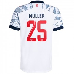 Camisola Bayern de Munique Thomas Muller 25 Equipamento Terceiro 2021-2022 Manga Curta